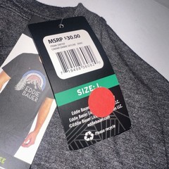 NWT EDDIE BAUER Mens L Tshirt Gray Graphic Mountain Outdoor Birds Classic Fit