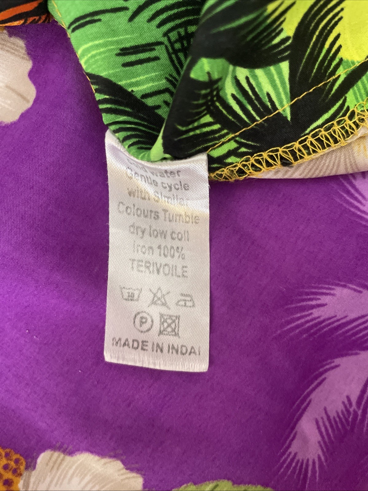 Cringe Clothing Hawaiian Shirt Colourful Palm Tree Island Summer Shirt Size XL gallery