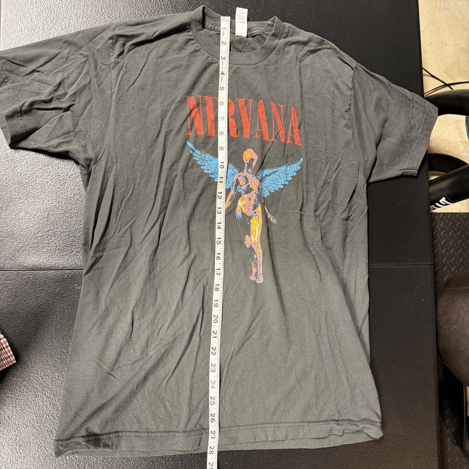 Vintage Nirvana T-Shirt In Utero Grey Cotton Kurt Cobain Grunge Size Large EUC gallery