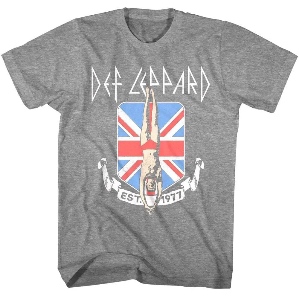 Def Leppard Diver Union Jack Men's T Shirt Rock Band Tour Merch gallery