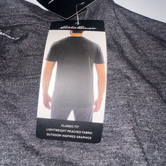 NWT EDDIE BAUER Mens L Tshirt Gray Graphic Mountain Outdoor Birds Classic Fit