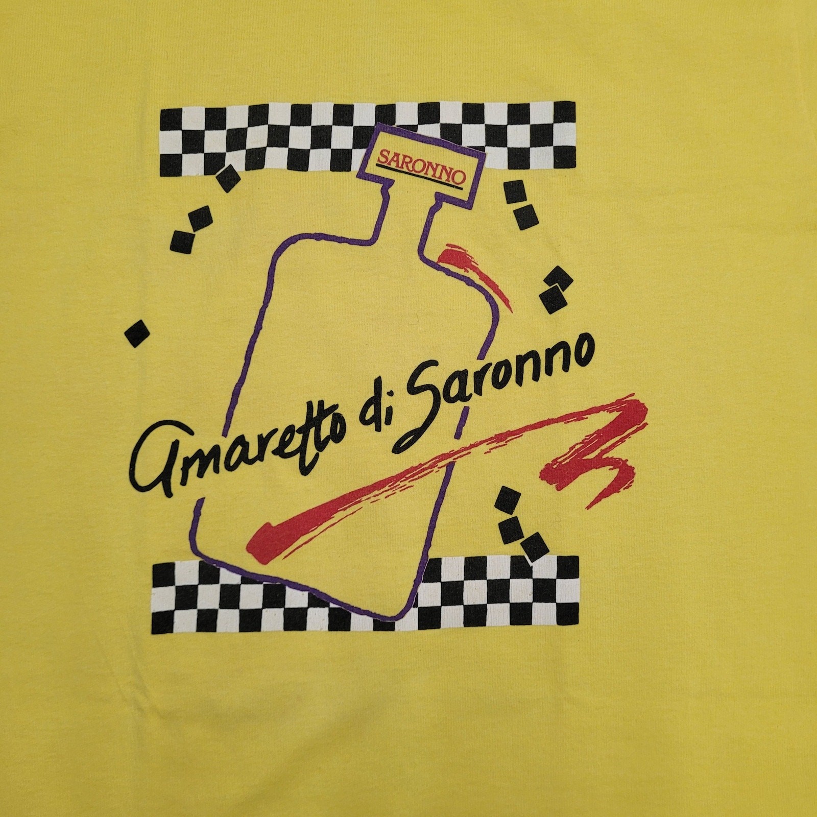 Vintage 80s Amaretto Disaronno Liqueur Shirt Medium 20x28 Yellow gallery