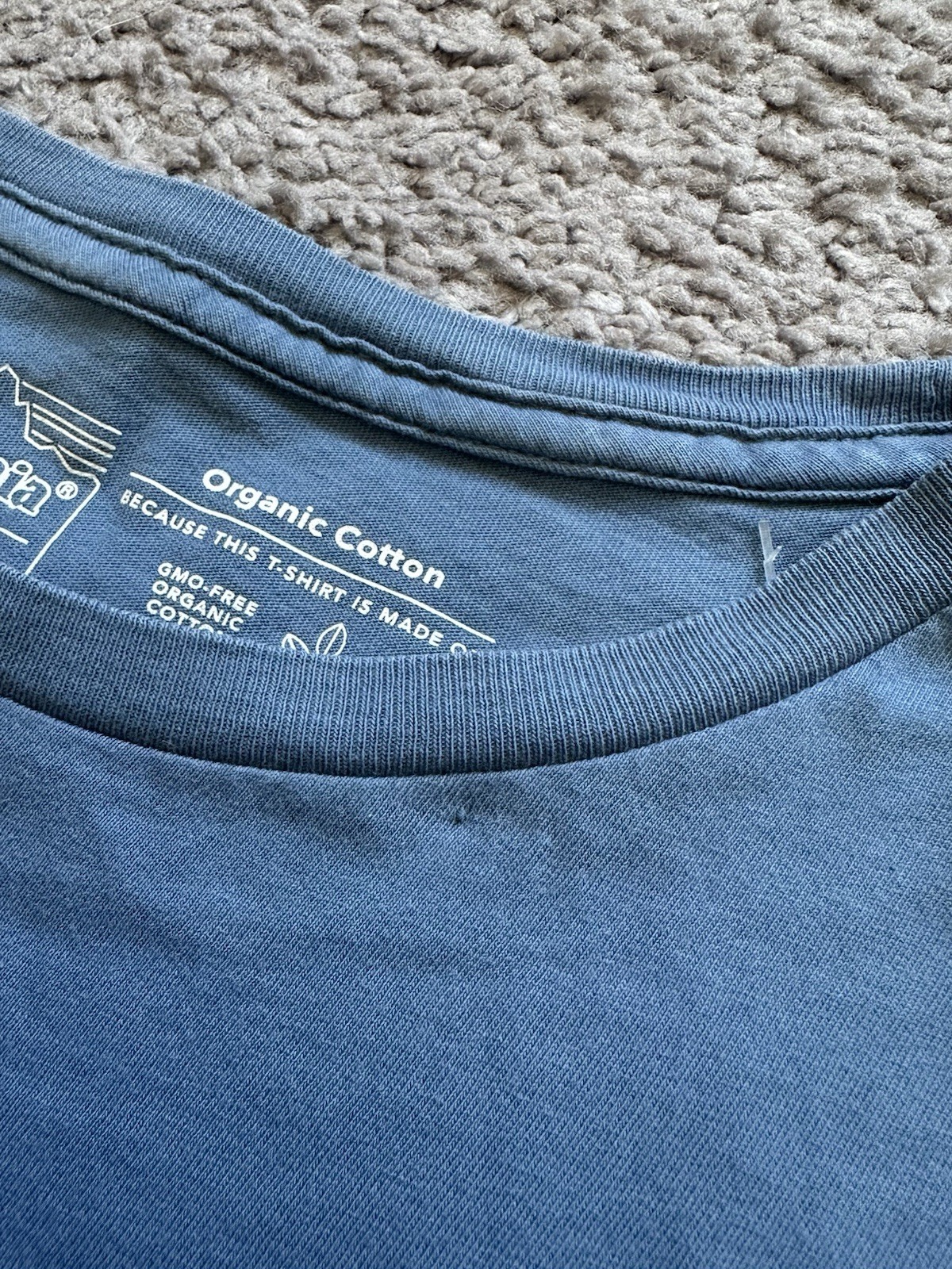 Patagonia Mens Blue Cotton Jersey Double-Sided Graphic Logo Tee Crew Neck M gallery
