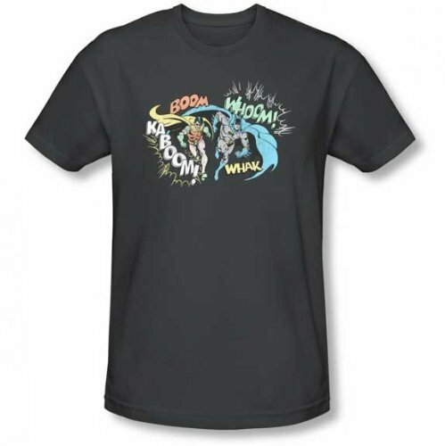 Adult Charcoal Black DC Comics Heroes Batman and Robin Action Duo T-shirt Tee gallery