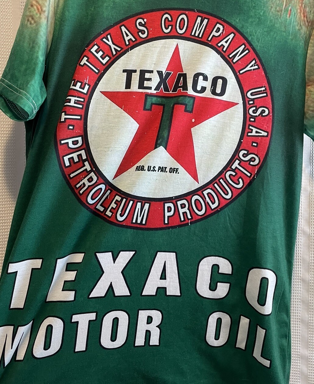 TEXACO Motor Oil Star Logo Size Medium Green PolyesterSpandex Petroleum Gas gallery