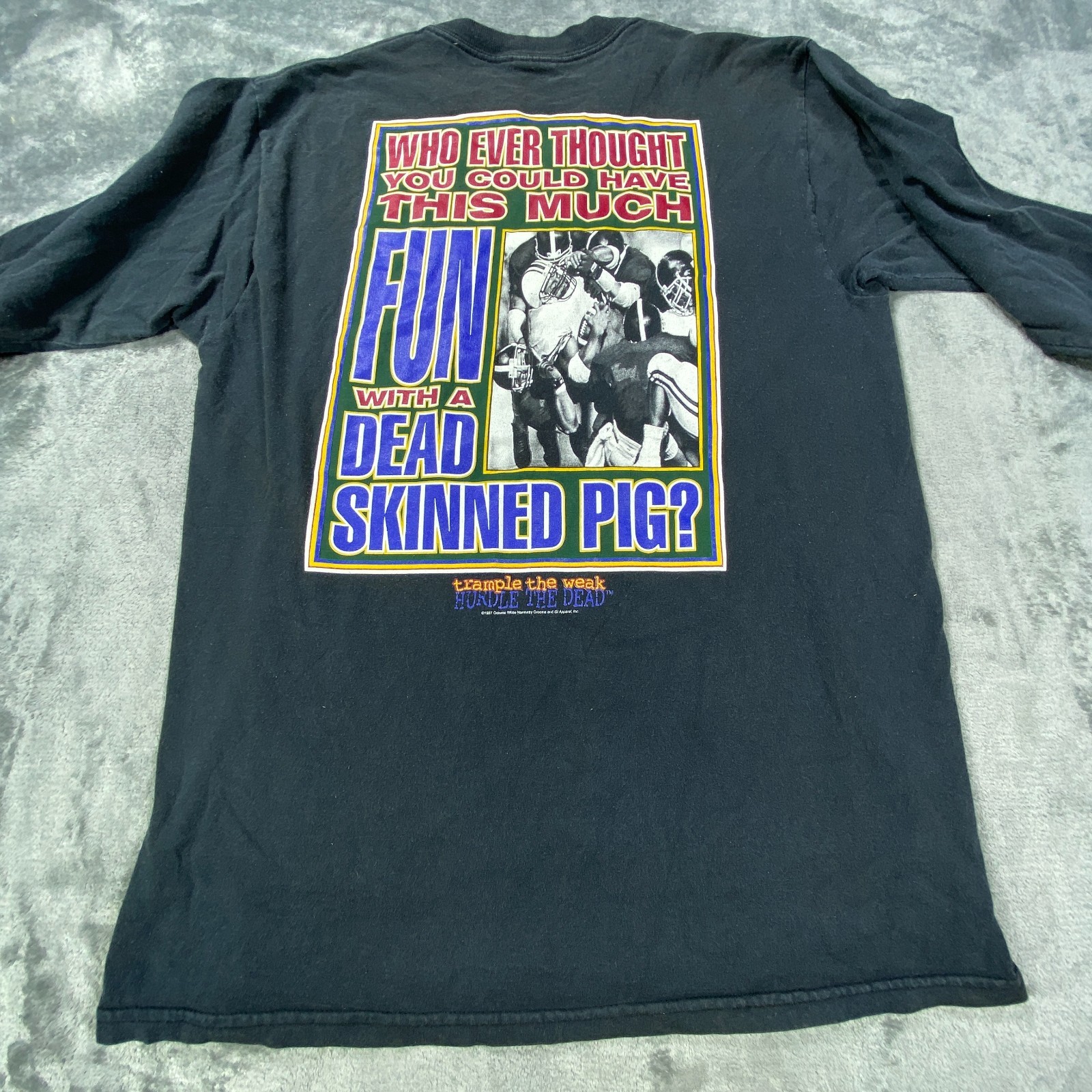 Vintage Delta 1997 Hurdle Dead Trample Weak Shirt Large Football Retro Y2K USA gallery