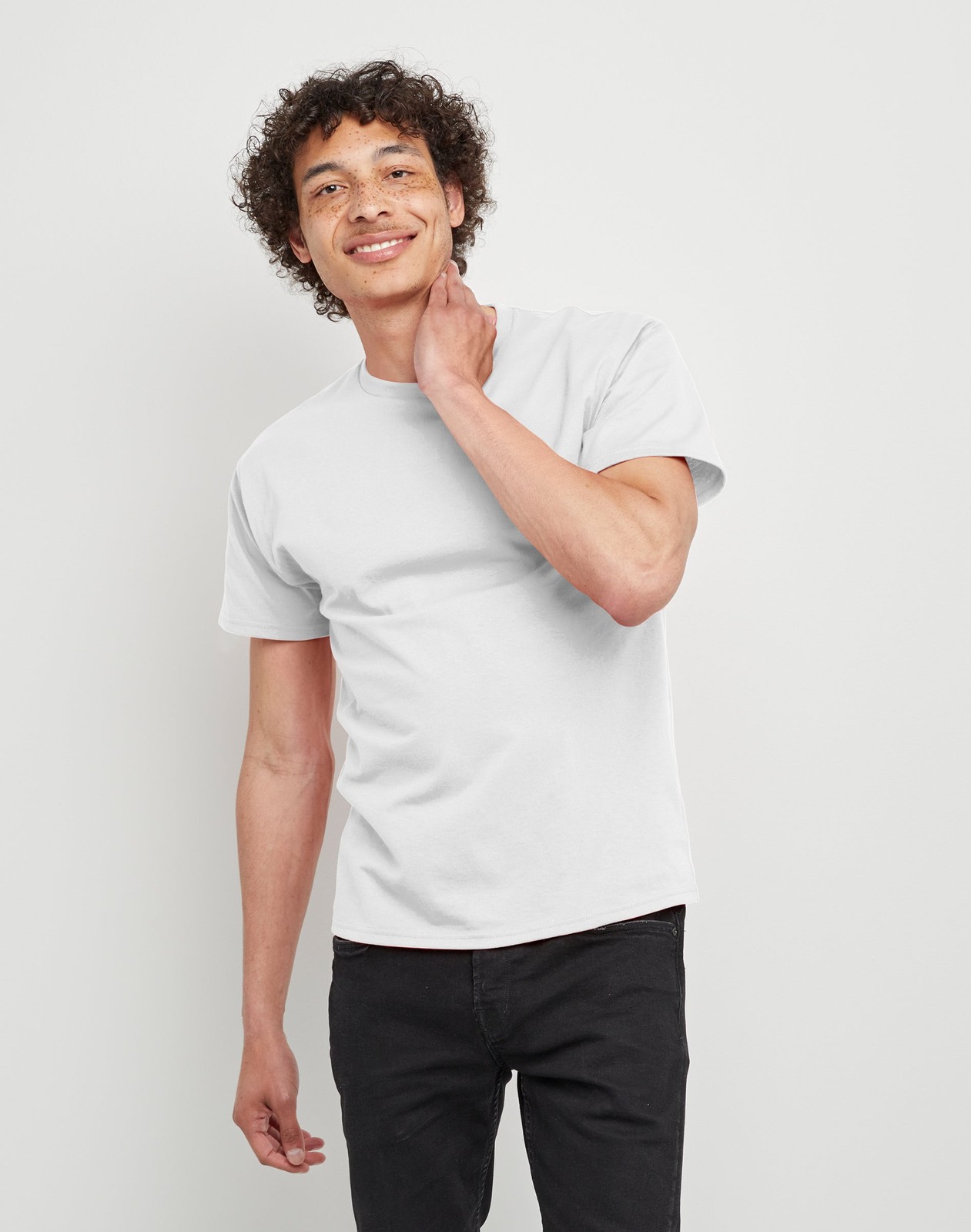 Hanes Men T-Shirt 6Pack Short Sleeve Tee Crewneck Midweight Essentials Authentic gallery