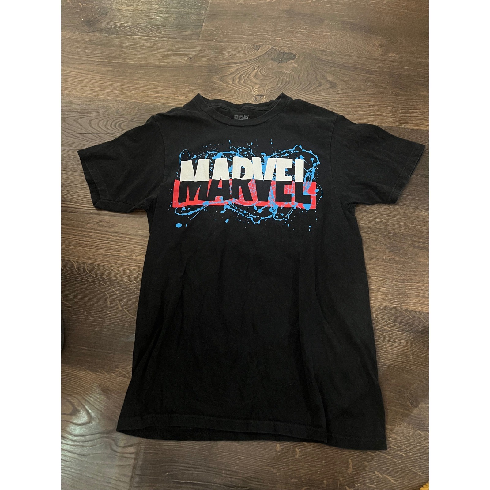 Marvel Comics Mens Graphic T-Shirt Black Paint Splatter Logo Cotton Small gallery