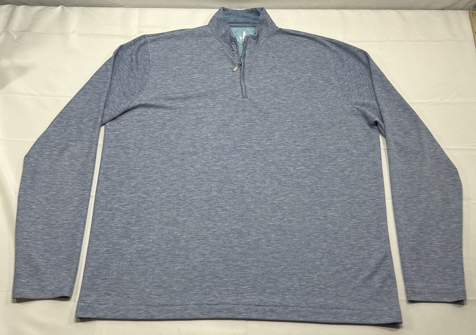 Johnnie-O 1/4 Zip Golf Shirt Performance Long Sleeve Heather Blue Men’s XL