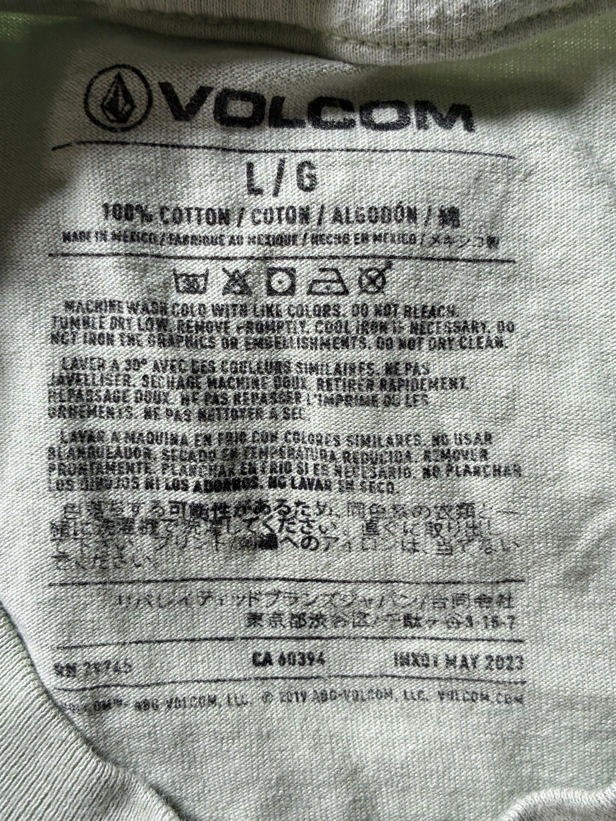 Volcom True To This Graphic T-Shirt Men's Size Large Mint Green 100% Cotton 2023 gallery