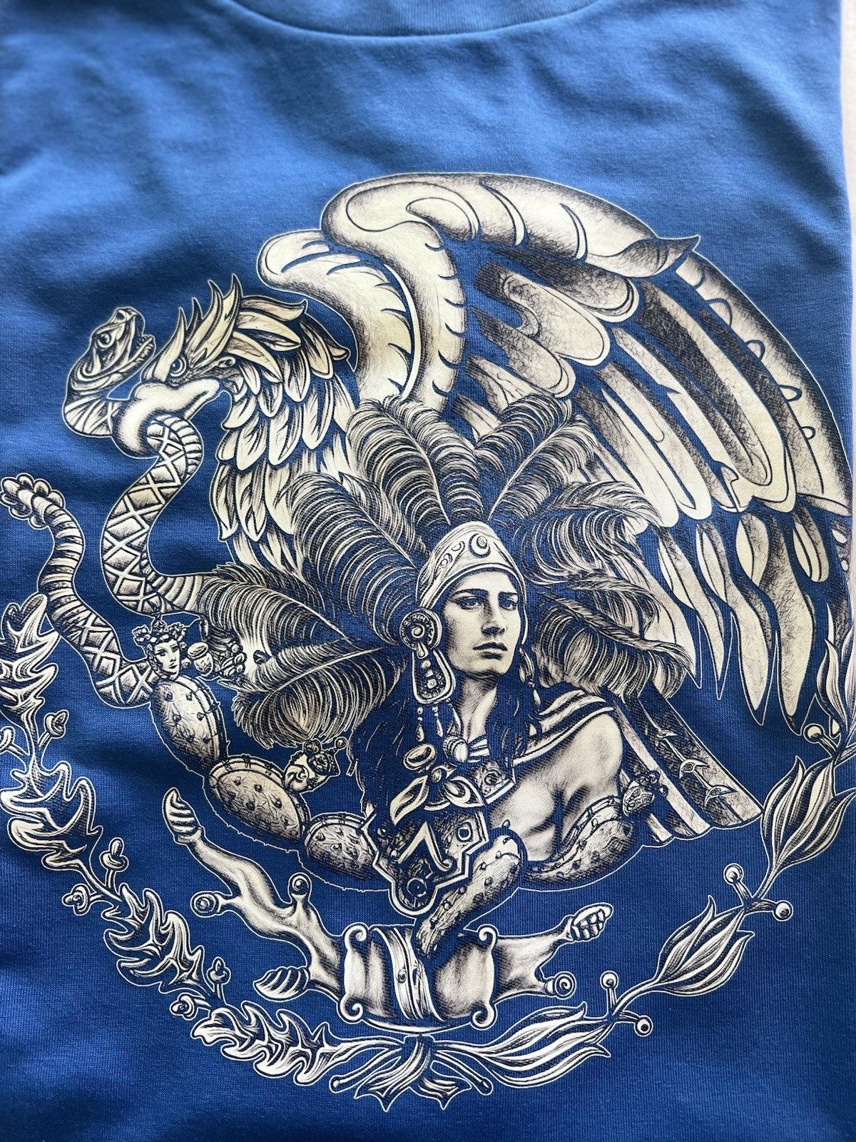 George T-Shirt Crewneck Unisex Large Aztec Mexican Eagle Mexico gallery