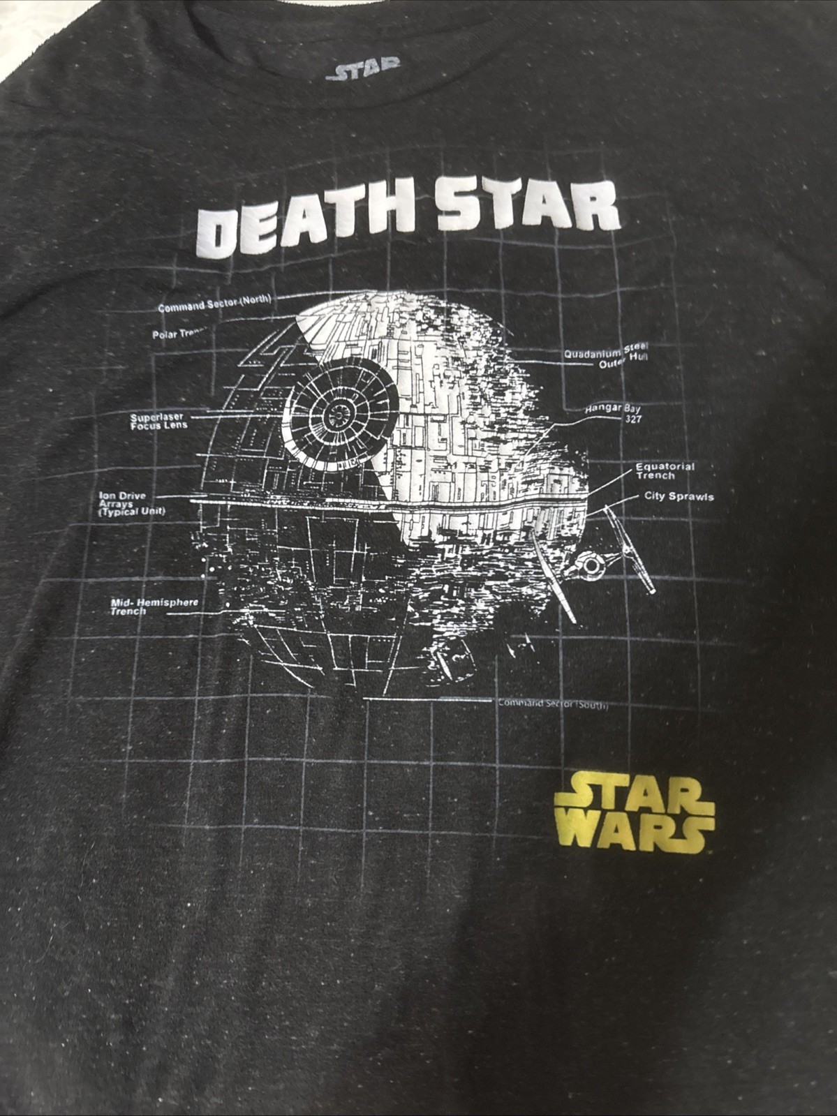 Star Wars Fifth Sun T-Shirt Death Star Graphic Tee Mens Size XL Tee BlackSpeckle gallery