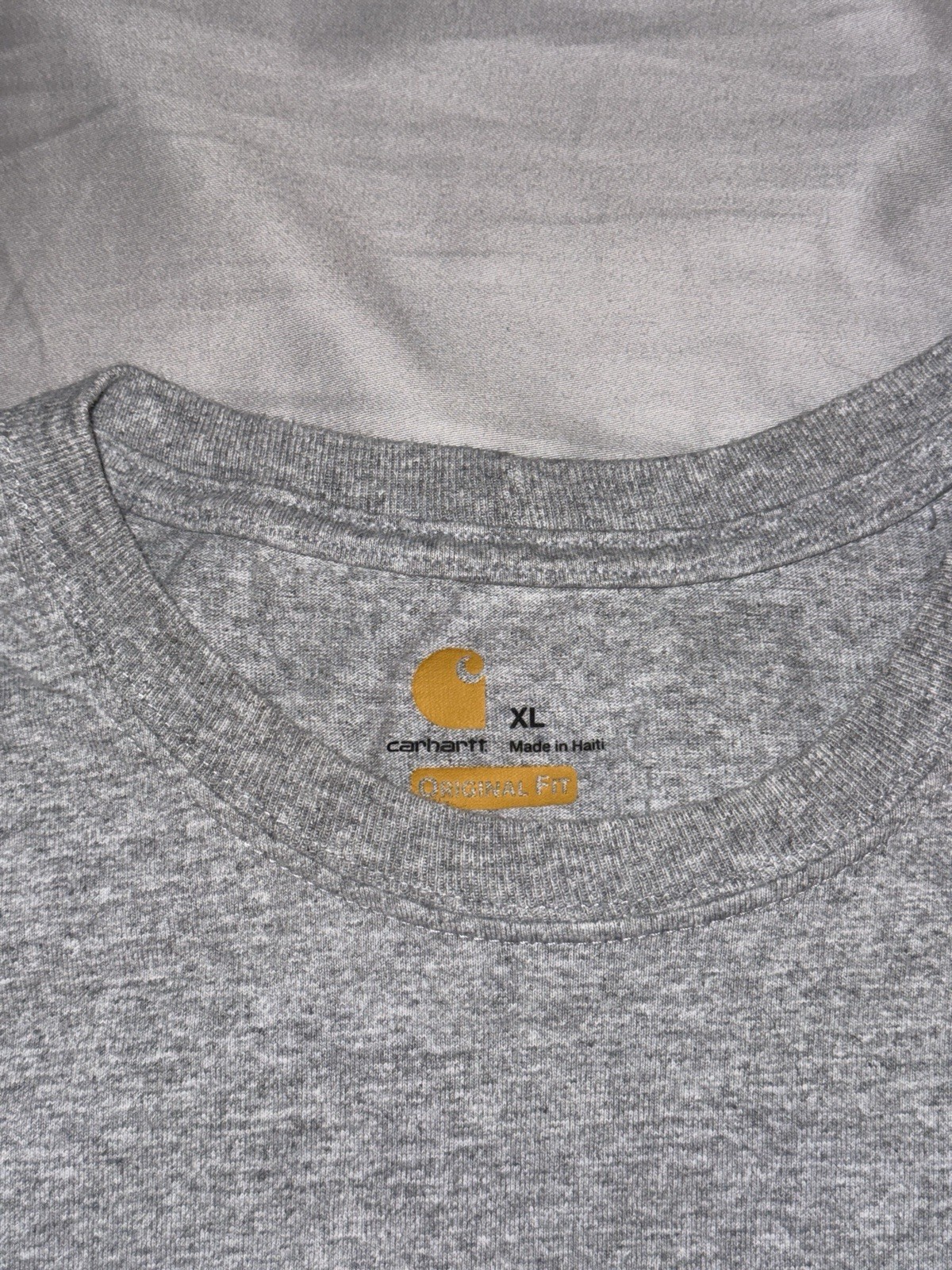 Carhartt Original Fit Gray Pocket T-Shirt Men's XL Solid Crew Neck Short Sleeve gallery