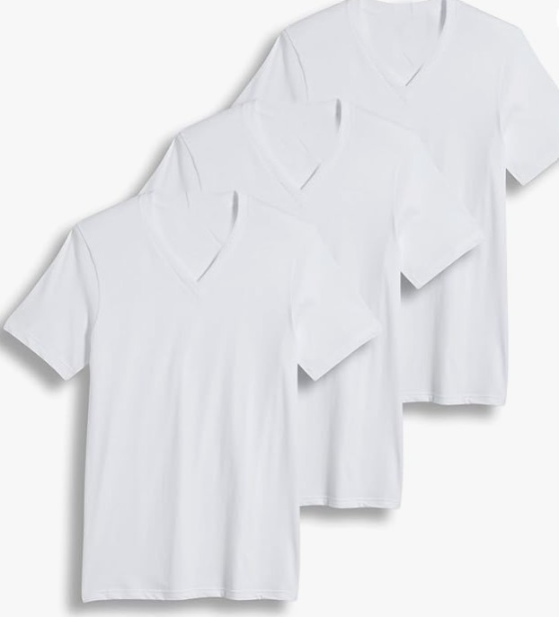 AGH Men's 3 or 4-Pack Undershirts Stretchy Cotton Spandex T-Shirts V-Neck gallery