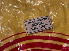 VTG Tropix Togs Yellow Mens Medium California Here I Come Aviation T Shirt NEW