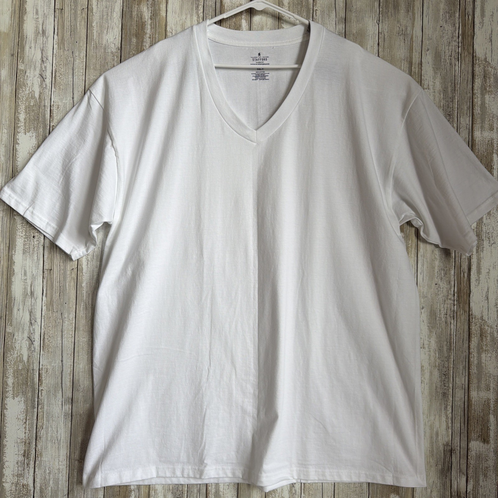 Stafford Men’s 3XLT White Heavyweight Classic Fit Premium Performance Cotton Tee