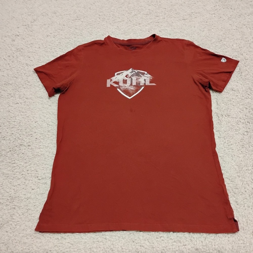 Kuhl Shirt Mens Medium Red Rust Wildfibre Organic Cotton Hiking Travel Gorpcore