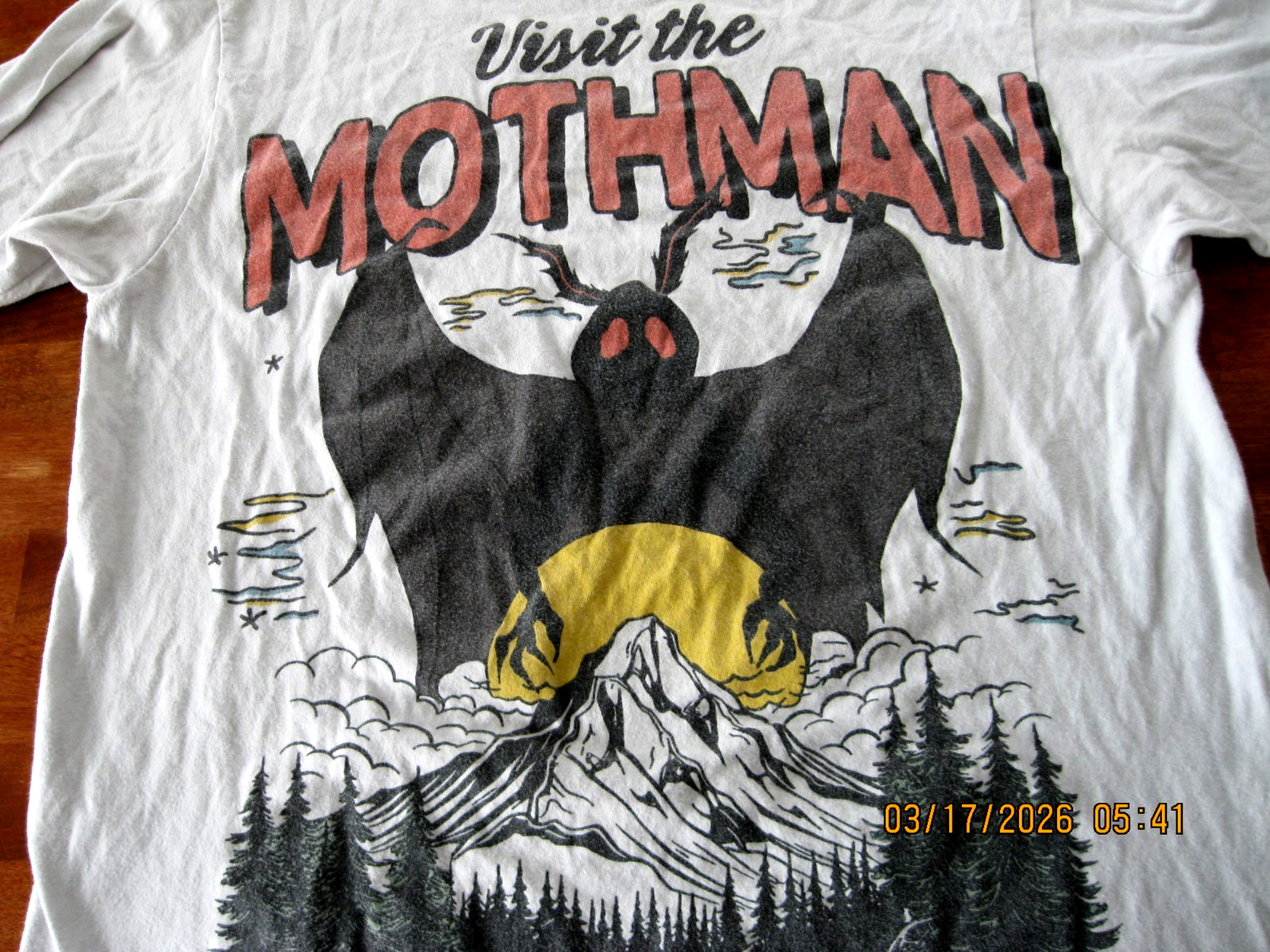 The MOTHMAN Ripple Junction T-Shirt Men's SZ SM Graphic Print GRAY gallery