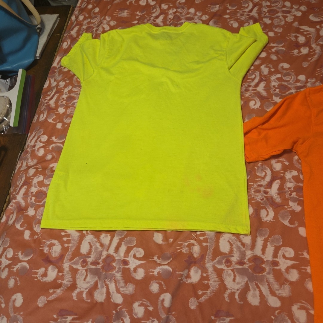 2 KEY MEN'S HI VIS YELLOW & ORANGE SAFETY T-SHIRTS Size MED gallery