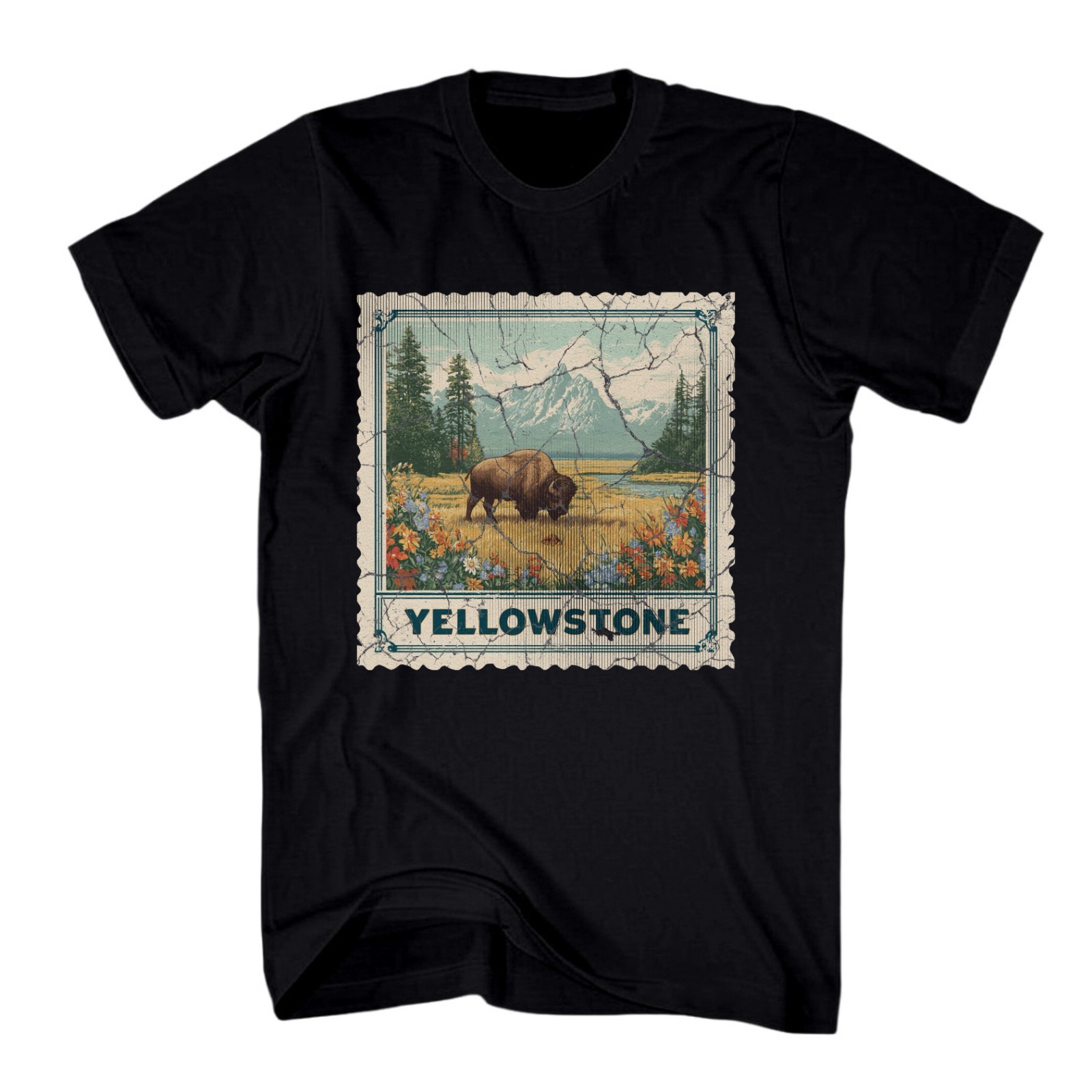Yellowstone National Park Shirt Wyoming Souvenir Shirt Stamp USA Camping Hiking gallery