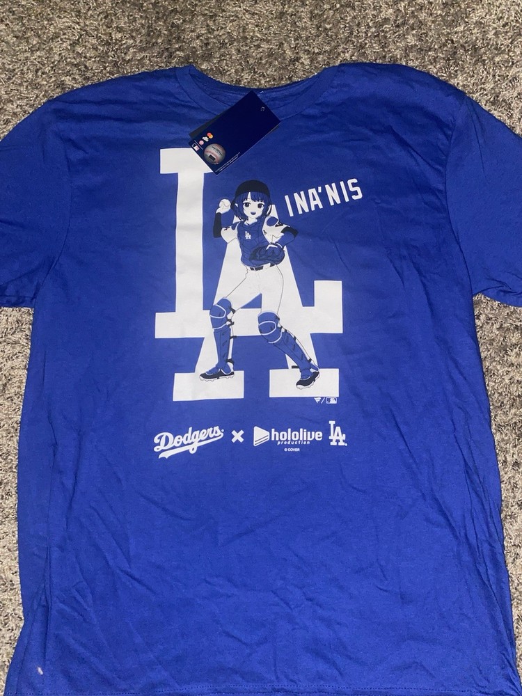 2025 LA Dodgers x Hololive Ninomae Ina’nis Large T-Shirt