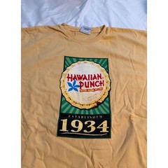 Authentic Pigment Hawaiian Punch Graphic T-Shirt Retro Yellow XL NWOT