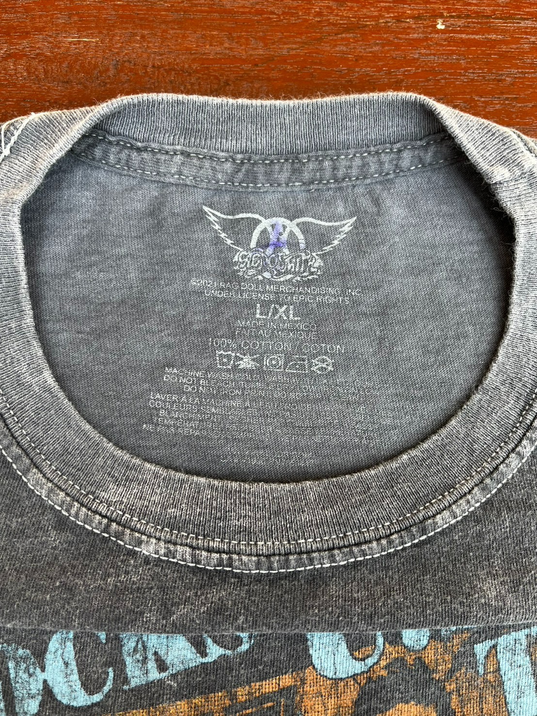 Aerosmith Shirt XL 1976 Rocks Tour Acid Wash Local Crew Grunge Metal Band Tee gallery