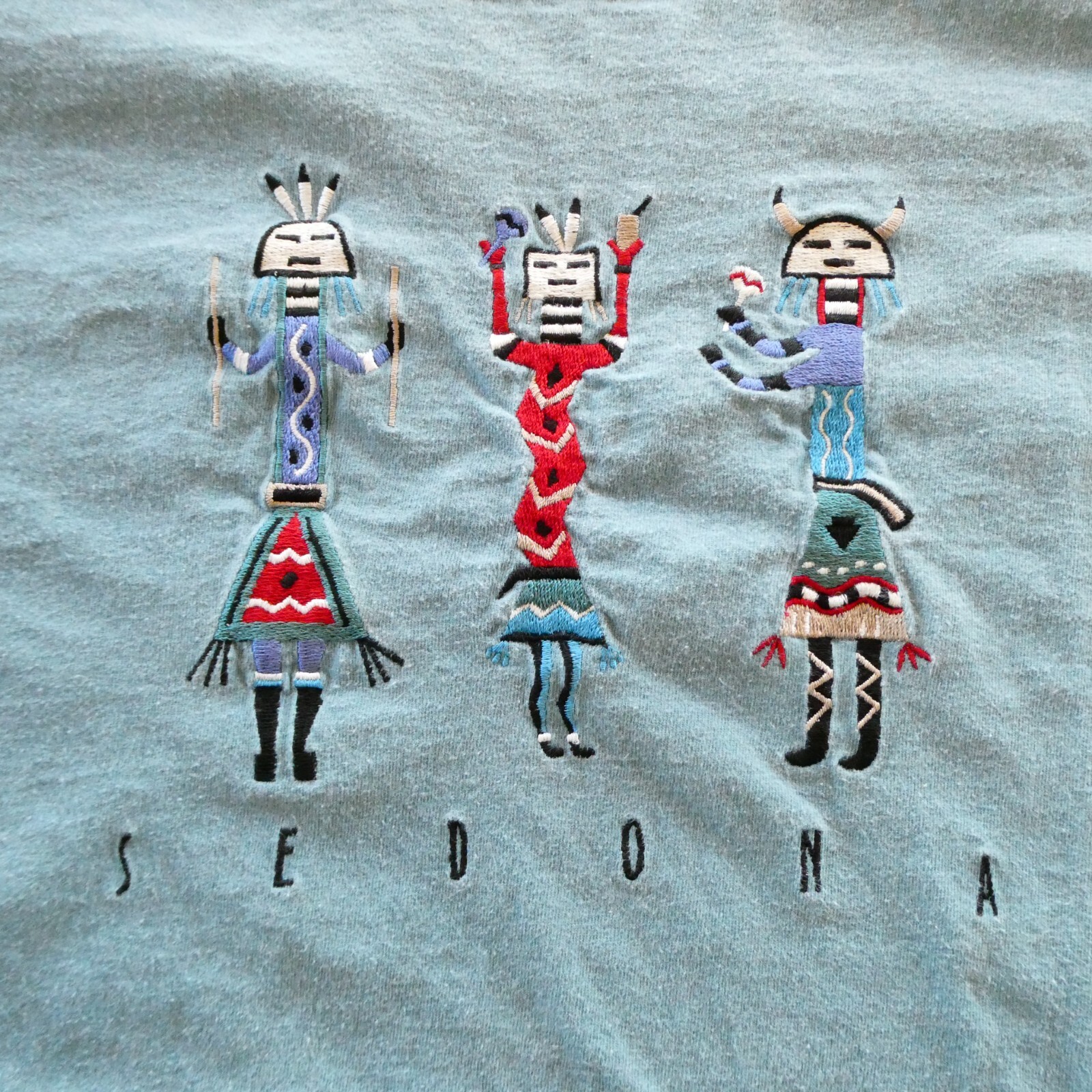 Bumwraps Kachina Embroidered Sedona AZ Tee Size L Single Stitch Made USA Vintage gallery