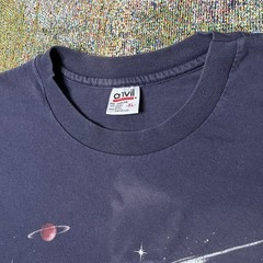 VTG 90s Human-i-Tees Solar System Astronomy Glow T Shirt XL Single Stitch Faded