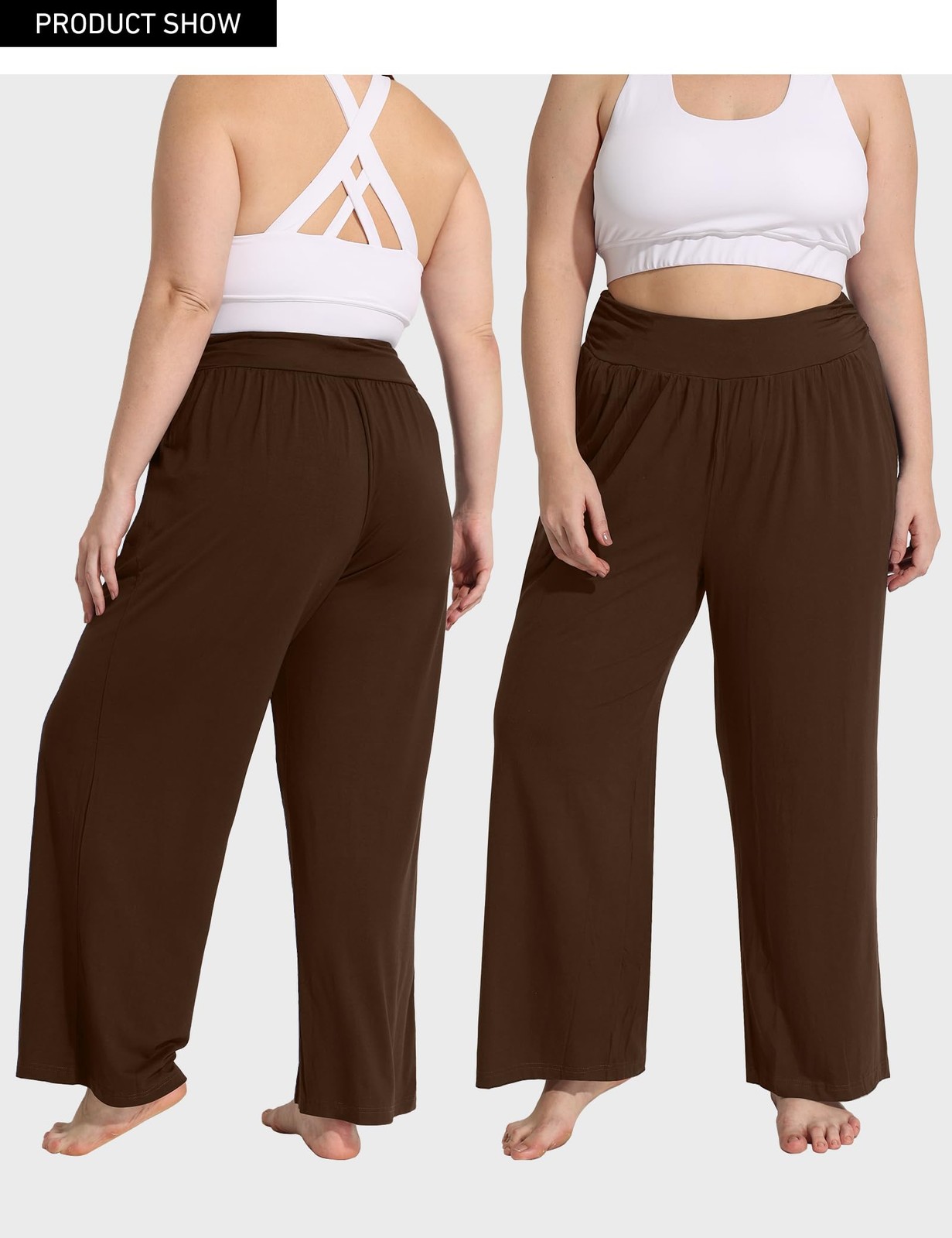 Plus Size Wide Leg Yoga Pants for Women Flowy Casual Lounge Pants Loose Pajam... gallery