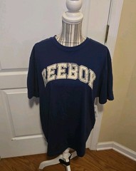 New Reebok Men’s Blue Spellout Short Sleeve Graphic Print T-Shirt Sz XL