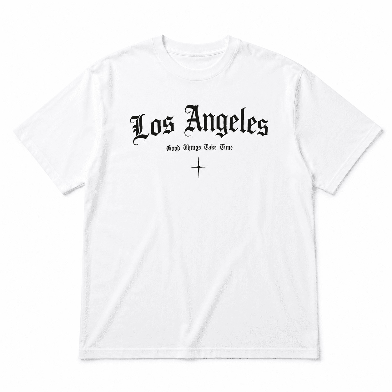 Los Angeles Gothic Letter T-Shirt Old English Streetwear Casual Tee gallery