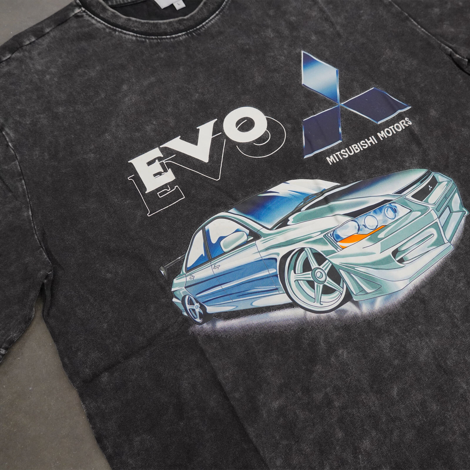 Vintage Acid Wash 250GSM Mad Engine Mits Evo Heavy Cotton Pre Shrunk T Shirt US gallery