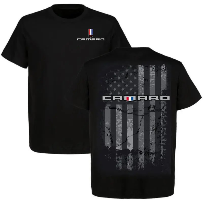 Chevy Camaro Black T Shirt, Distressed American Flag Graphic Tee, Muscle Car Ent gallery