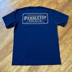 Pendleton Woolen Mills T Shirt Men M Medium Black Box Logo Cotton Short Sleeve