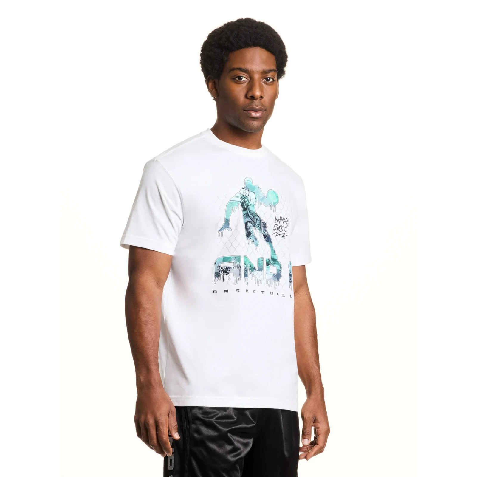 AND1 Men's "Make It Count" Graphic T-Shirt, White Size 2XL gallery