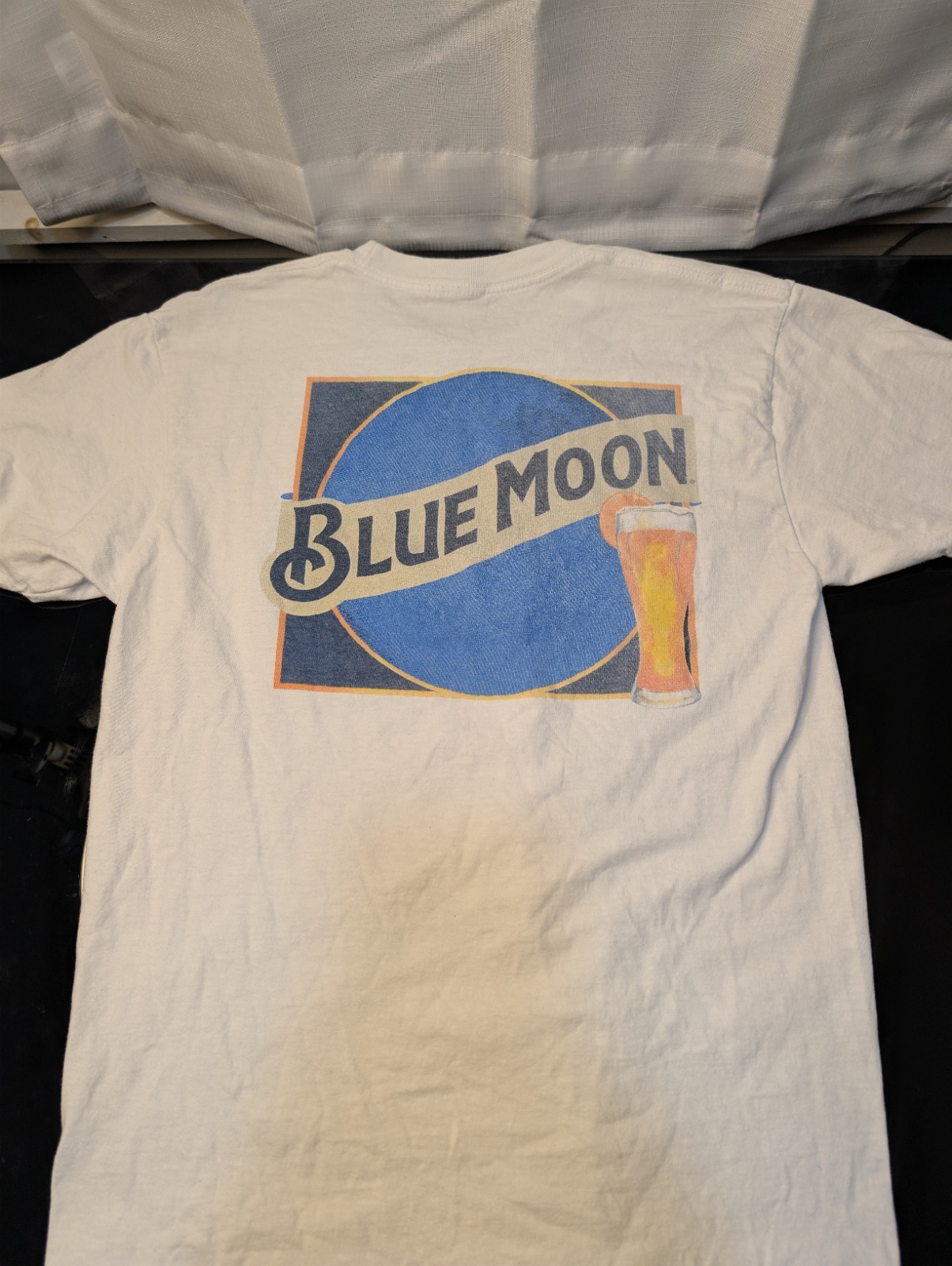 Tee Luv Blue Moon T-Shirt Men’s Size M White Draft Beer Graphic Logo Tee