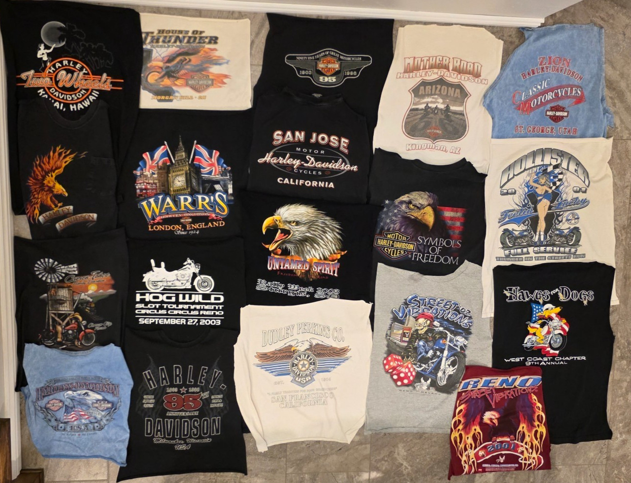 *read* Harley Davidson fabric Lot Mens Shirt fabric 2000s Motorcycle eagle