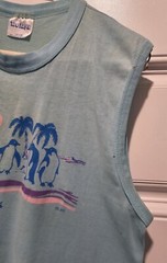 VTG Florida Beach Penguins Distressed Tank Top Mens L Tee-Jays Single Stitch USA