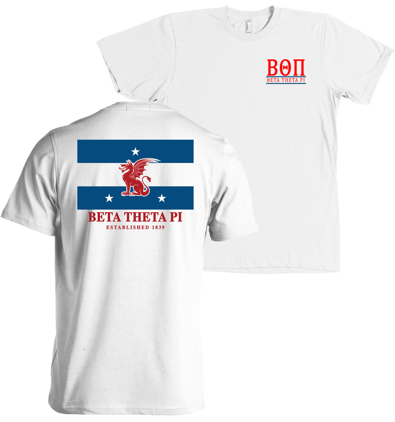 Beta Theta Pi Fraternity Flag Bella + Canvas T Shirt NEW gallery