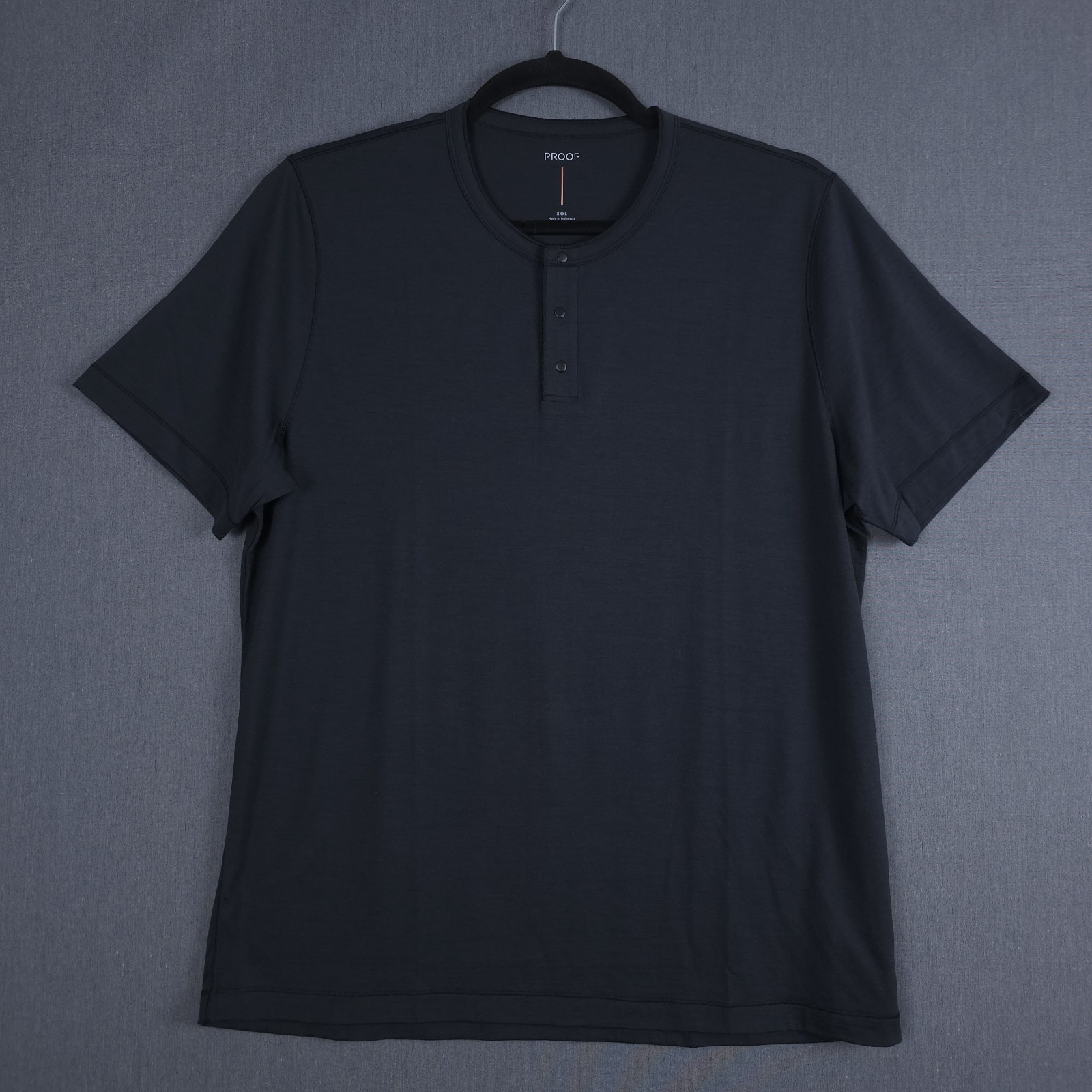 Proof 72-Hour Merino Snap Henley Shirt Mens XXXL Black Merino Short Sleeve 3XL gallery