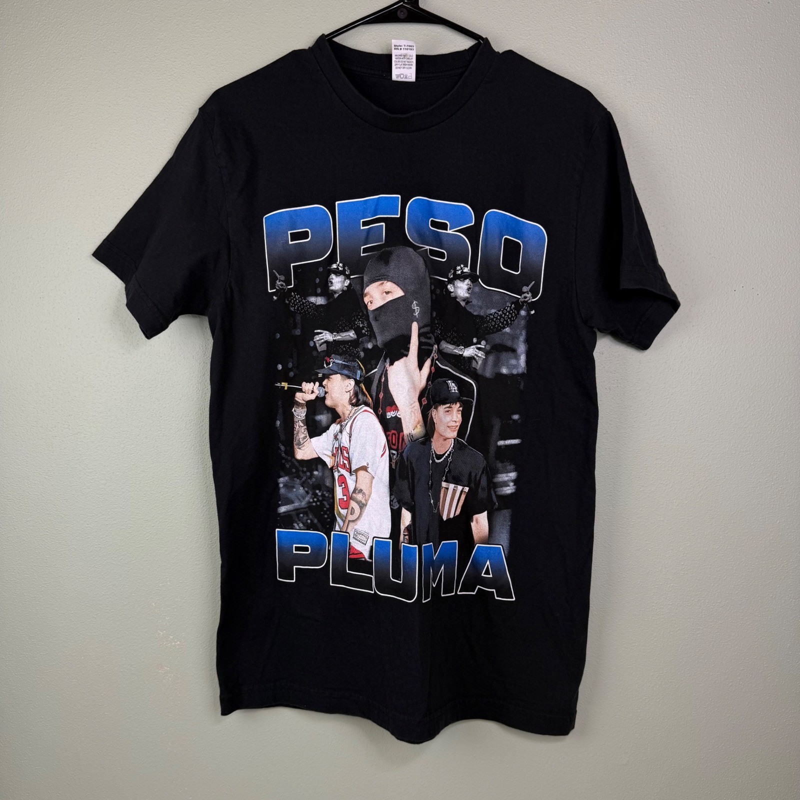 Peso Pluma Graphic T-Shirt Mens Medium Black Short Sleeve Cotton Rap Tee