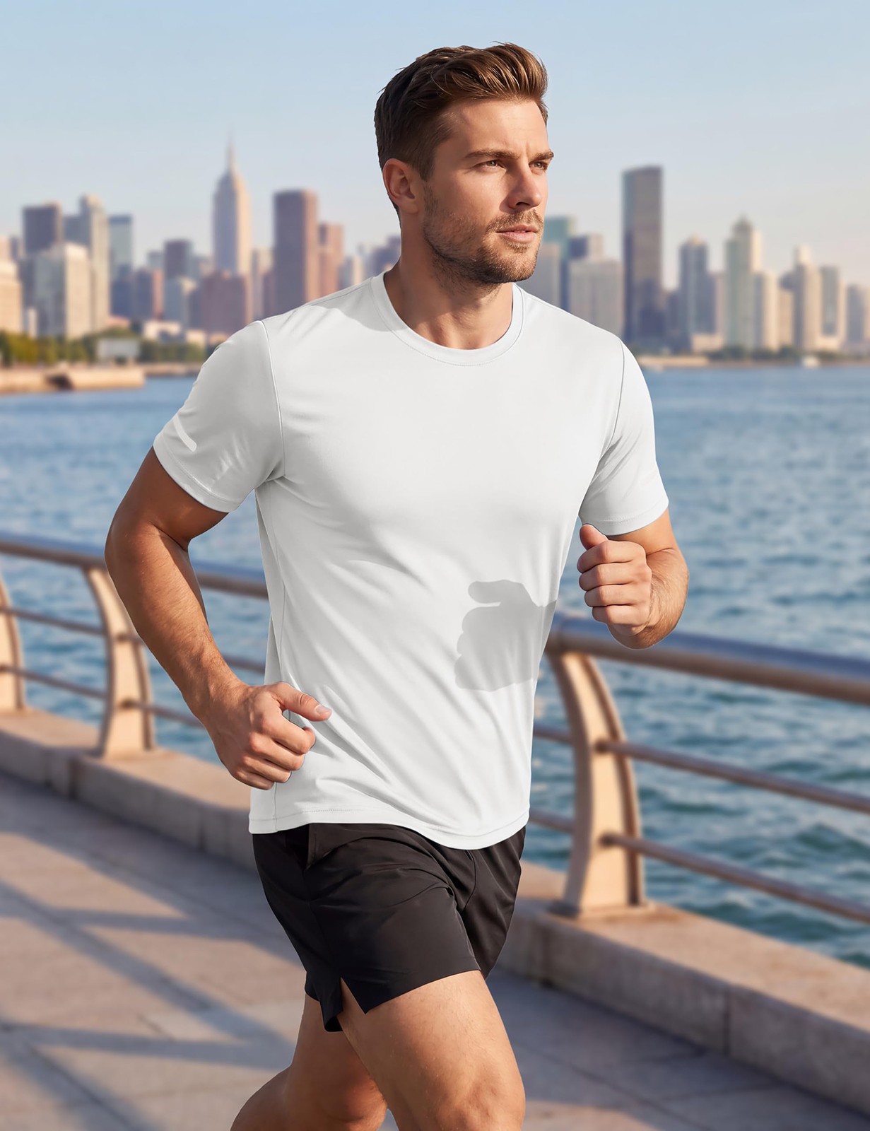 Men's Workout Shirt Short Sleeve Quick Dry UPF 50+ UV Protection Running Gym Tee gallery