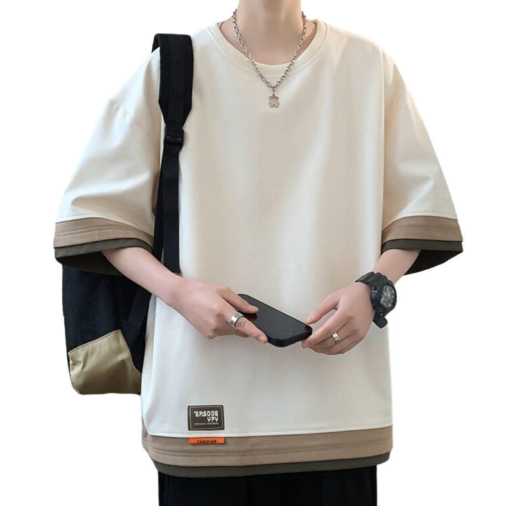 Mens Three Quarter Sleeve Casual Layered T Shirt gallery