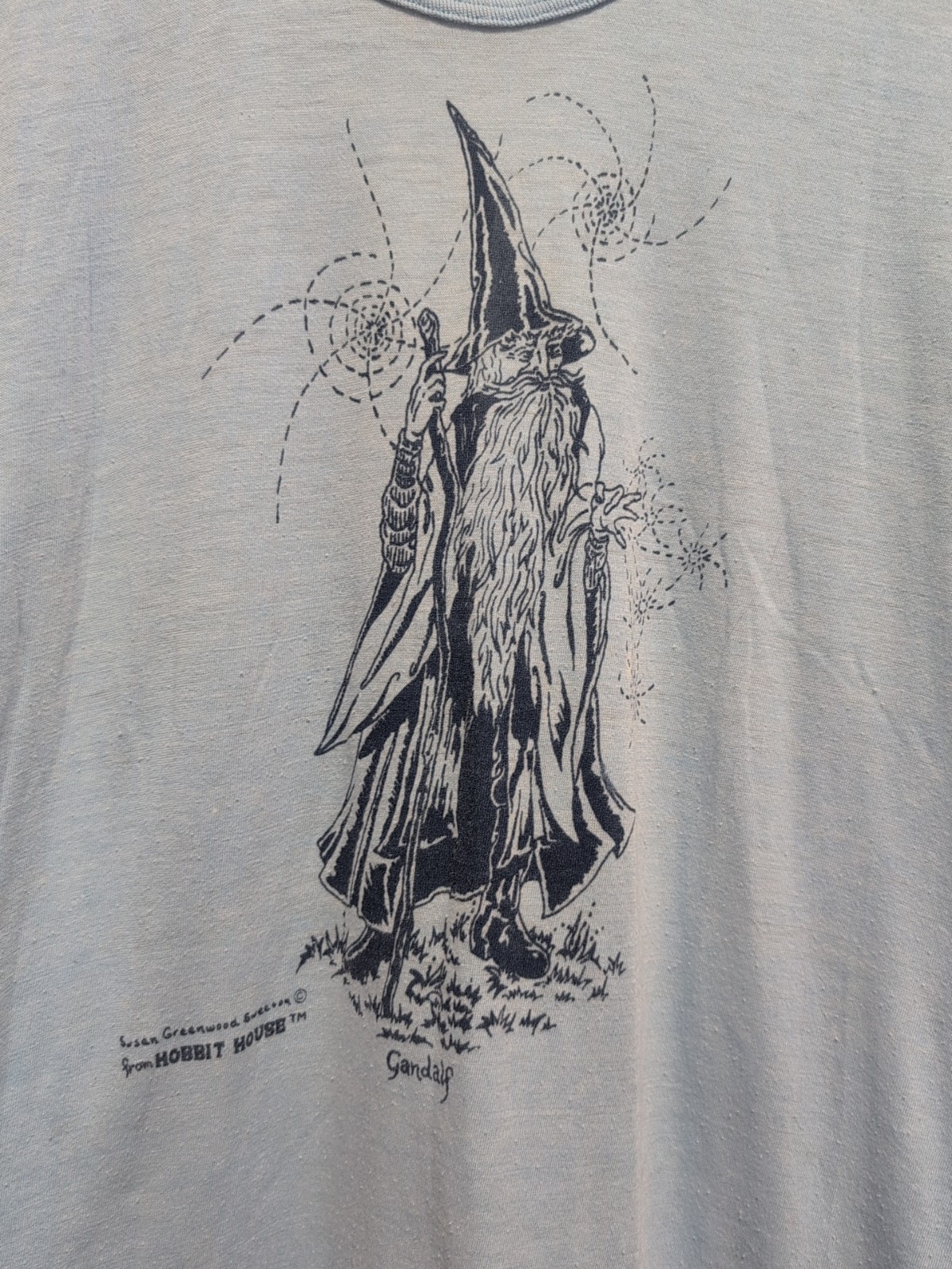 Vtg 1970s Gandalf T Shirt Rare Size S-L Short Sleeves Hobbit House L. Blue gallery