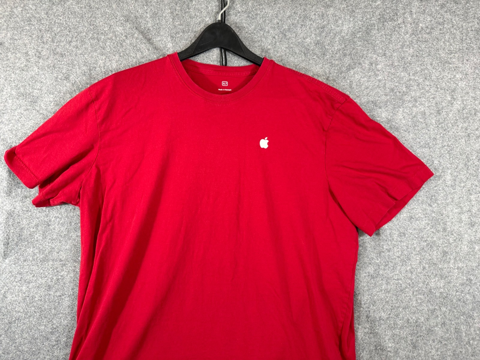 Apple Employee T-Shirt Mens XLT Red Cotton Crew Neck Short Sleeve Logo Workwear gallery