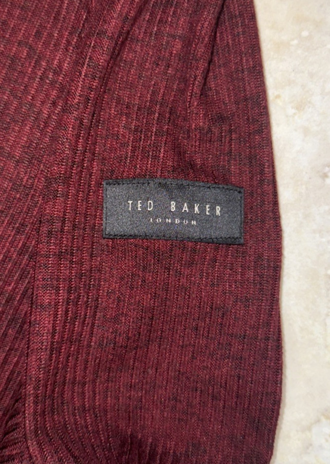 Ted Baker London L/S Rib Crew Loungewear Tee Shirt Mens XL Maroon Heather NWT gallery