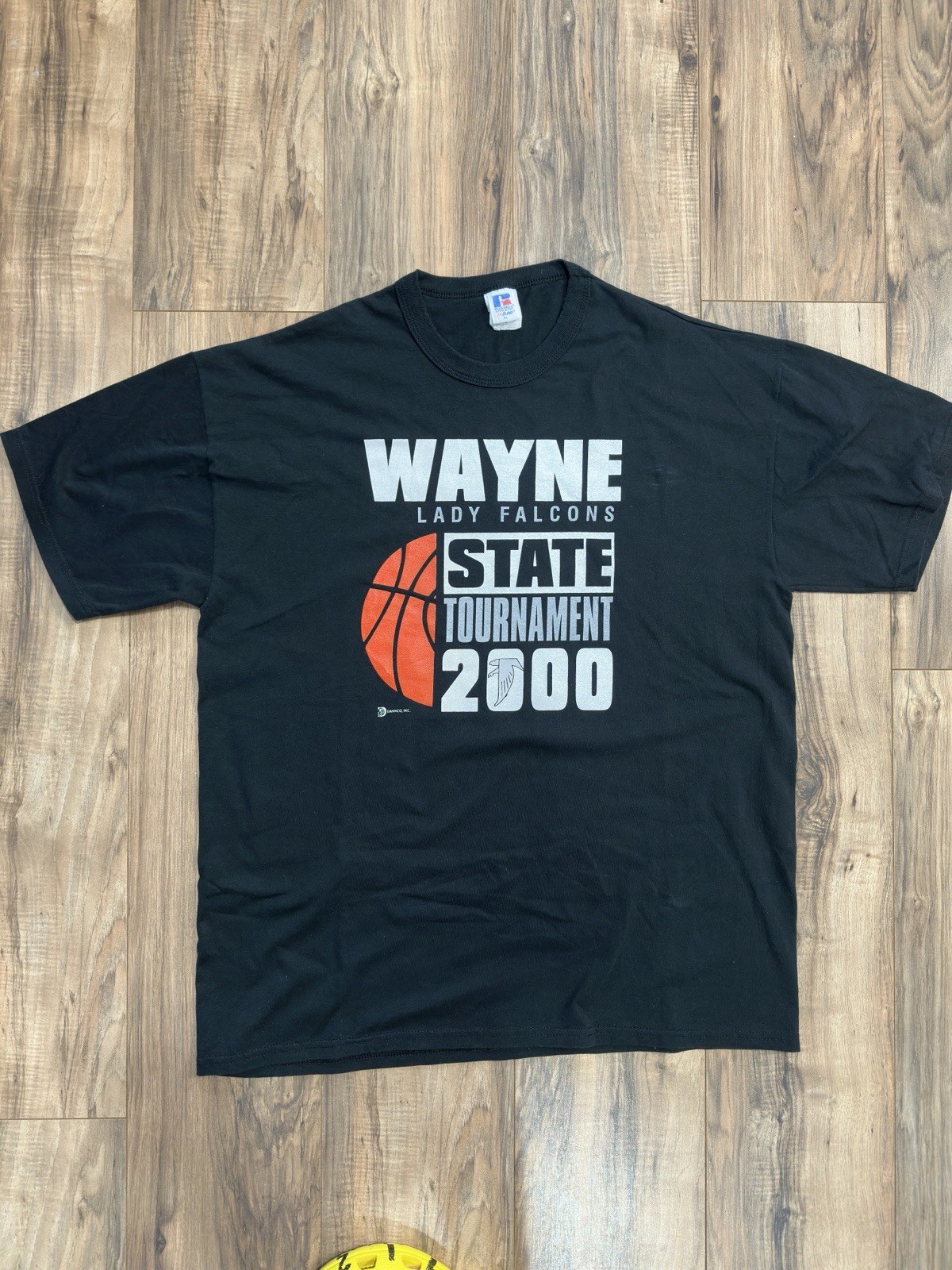 Vintage 2000 Wayne High School Lady Falcons Basketball Tournament Black Shirt XL