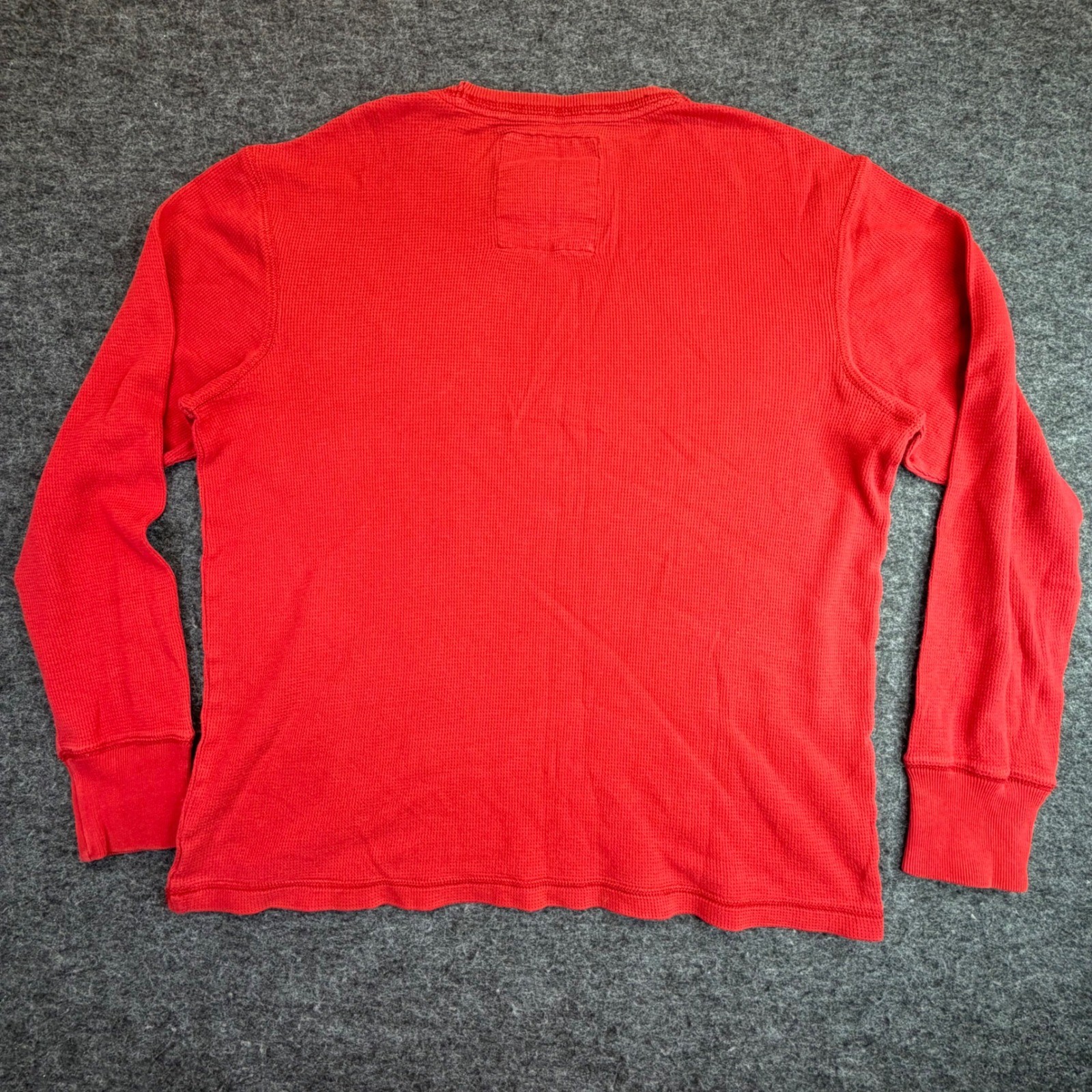 American Eagle Thermal Shirt Mens Medium Red Waffle Knit Long Sleeve Vintage Fit gallery
