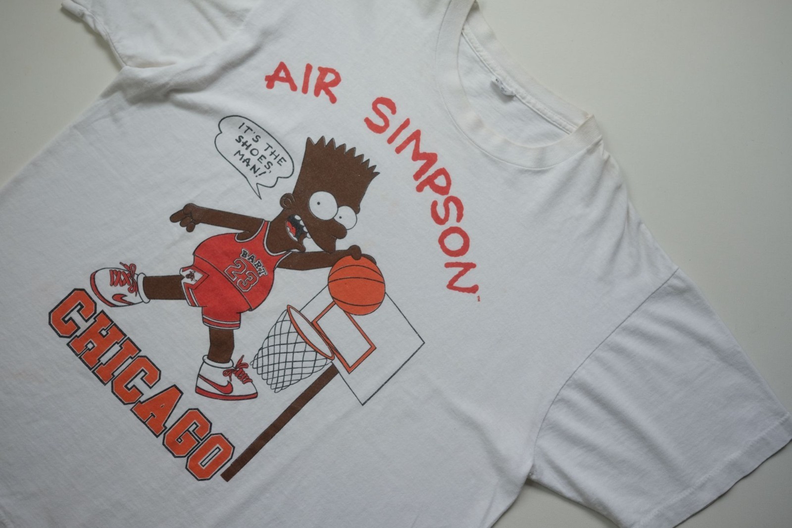 BART SIMPSON VTG 90s AIR JORDAN NIKE ITS THE SHOES GRAPHIC WHITE T SHIRT SZ XL gallery